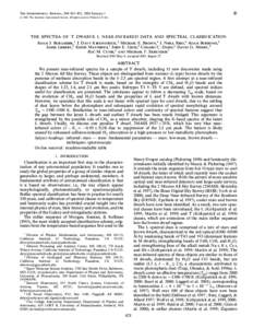 V  THE ASTROPHYSICAL JOURNAL, 564 : 421È451, 2002 JanuaryThe American Astronomical Society. All rights reserved. Printed in U.S.A.  THE SPECTRA OF T DWARFS. I. NEAR-INFRARED DATA AND SPECTRAL CLASSIFICATION