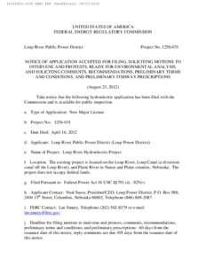 [removed]FERC PDF (Unofficial[removed]UNITED STATES OF AMERICA FEDERAL ENERGY REGULATORY COMMISSION  Loup River Public Power District