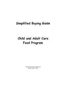 Simplified Buying Guide  Child and Adult Care Food Program  Arizona Department of Education