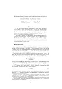 Universal exponents and tail estimates in the enumeration of planar maps Michael Drmota∗ Marc Noy†