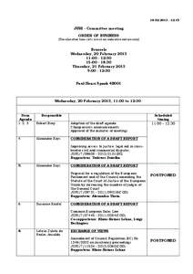 [removed]:15  JURI - Committee meeting ORDER OF BUSINESS (The allocated time slots are of an indicative nature only)