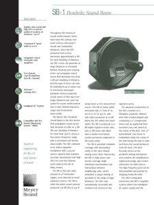 SB-1 Parabolic Sound Beam FEATURES SPL