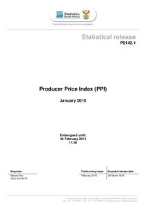 Statistical release P0142.1 Producer Price Index (PPI) January 2015