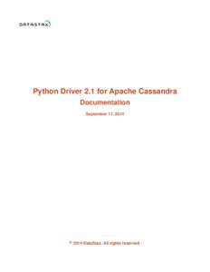 Python Driver 2.1 for Apache Cassandra