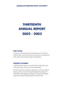 AUSTRALIAN MARITIME SAFETY AUTHORITY  THIRTEENTH ANNUAL REPORT[removed]