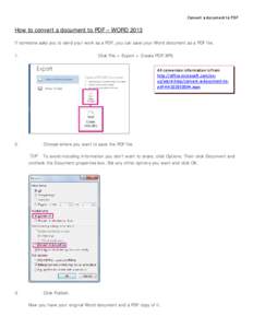 NC DHSR: How to convert a document to PDF