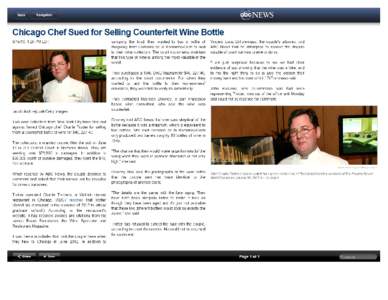 Food and drink / Fraud / Wine fraud / Charlie Trotter / American wine / Bottle / Romanée-Conti / Wine / Technology / Glass bottles