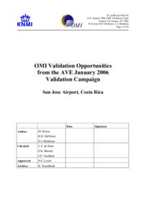 PL-OMIE-KNMI-655 AVE January 2006 OMI Validation Needs Version 1.0, January 16th 2006 M. Kroon, R.D. McPeters, E.J. Brinksma Page 1 of 18