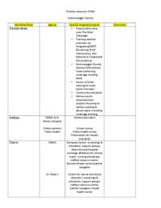 Priority	
  needs	
  per	
  CHNA	
   Androscoggin	
  County	
   Identified	
  Need	
   Alcohol abuse