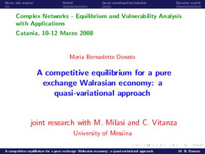 Notes and sources  Model Quasi-variational formulation