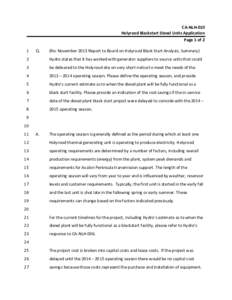 CA‐NLH‐010  Holyrood Blackstart Diesel Units Application  Page 1 of 2  1   Q. 