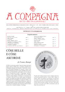 1  BOLLETTINO TRIMESTRALE, OMAGGIO AI SOCI - SPED. IN A.P. - 45% - ART. 2 COMMA 20/B LEGGEGENOVA Anno XLII, N.S. - N. 1 - Gennaio - MarzoQUOTA ANNUA EURO 30,00 Tariffa R.O.C.: “Poste Italiane S.p.A. -