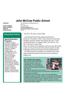 John McCrae Public School ADDRESS: PHONE NUMBER: