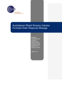 Australasian Retail Grocery Industry Purchase Order Response Message Message Implementation Guideline