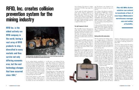 RFID, Inc. creates collision prevention system for the mining industry