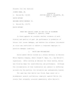 Present: All the Justices JOSEPH EGAN, SR. v. OPINION BY JUSTICE LEROY F. MILLETTE, JR.