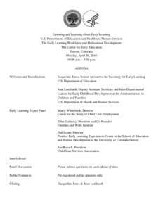 Agenda: Workforce and Professional Development, April 26, 2010, Denver, CO -- May[removed]PDF)
