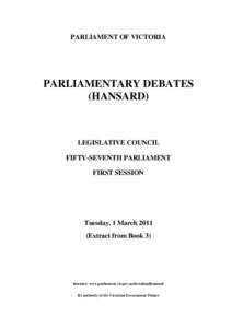 EXTRACTFROMBOOK  PARLIAMENT OF VICTORIA PARLIAMENTARY DEBATES (HANSARD)