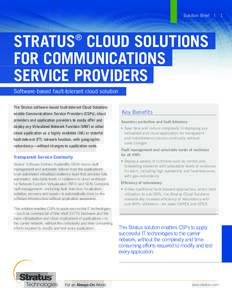 Solution Brief  | STRATUS CLOUD SOLUTIONS FOR COMMUNICATIONS