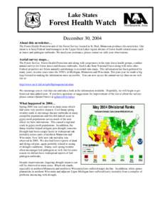 Lake States Forest Health Watch, December 30, 2004