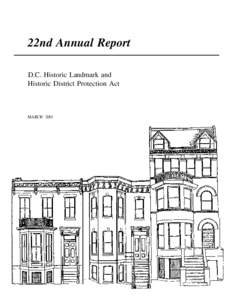 22nd Annual Report D.C. Historic Landmark and Historic District Protection Act MARCH 2001