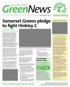 GreenNews South West T h e l aT e s T N e w s f r o m T h e s o u T h w e s T G r e e N Pa r T y N o v e m b e r[removed]Somerset Greens pledge
