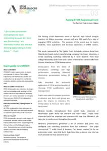 STEM Ambassador Programme Greater Manchester  Case Study 03
