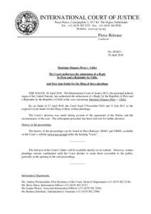International relations / Political geography / International Court of Justice advisory opinion on the Legality of the Threat or Use of Nuclear Weapons / Chile / Chilean–Peruvian maritime dispute / International Court of Justice