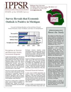 Michigan State University 321 Berkey Hall • East Lansing, MI[removed][removed] • [removed]www.ippsr.msu.edu  Survey Reveals that Economic
