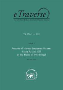 The On-Line Indian Journal of Spatial Science  Vol. I No. 1 — 2010 Article 1