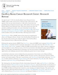 Geoffrey Beene Cancer Research Center: Research Retreat