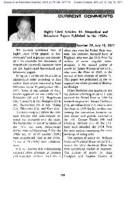 Essays of an Information Scientist, Vol:3, p[removed], [removed]Current Contents, #29, p.5-12, July 18, 1977 CURRENT