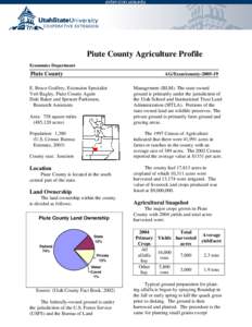 Piute / Alfalfa / Nurse crop / Sevier River / Utah / Agriculture / Geography of the United States