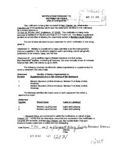 .  This notification is being filed on behalf of New Chapter, Inc. w W+is+tc manufacturer of the product(s) which bear the statements identified in this notification. Its business address is: 22 Hioh Sf. PO Box 7947, Bmt