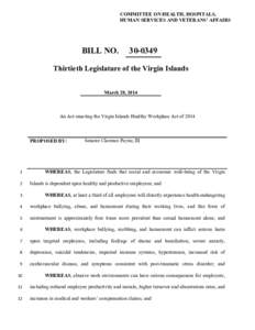 COMMITTEE ON HEALTH, HOSPITALS, HUMAN SERVICES AND VETERANS’ AFFAIRS BILL NO[removed]