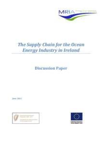 The Supply Chain for the Ocean Energy Industry in Ireland Discussion Paper  June 2013