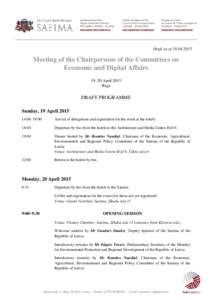 Draft as ofMeeting of the Chairpersons of the Committees on Economic and Digital Affairs 19–20 April 2015 Riga