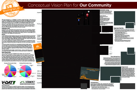 Conceptual Vision Plan for Our Community Main Street Improvements/Traffic Calming Waitsfield has successfully implemented a new sidewalk on the east side of Main Street and plans to continue improvements on the west side