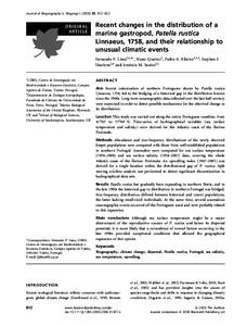 Recent changes in the distribution of a marine gastropod, Patella rustica Linnaeus, 1758, and their relationship to unusual climatic events