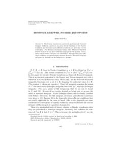 Illinois Journal of Mathematics Volume 46, Number 4, Winter 2002, Pages 1207–1226 S[removed]HENSTOCK-KURZWEIL FOURIER TRANSFORMS ERIK TALVILA