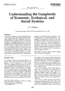 Understanding the Complexity of Economic, Ecological, and Social Systems