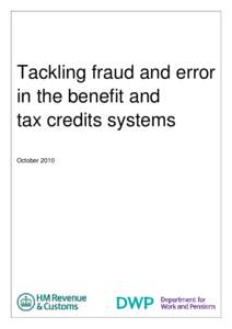 Tackling fraud and error in the benefit and tax credits systems