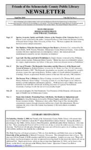 Friends of the Schenectady County Public Library  NEWSLETTER Sept/Oct[removed]Vol. XLVI, No. 1