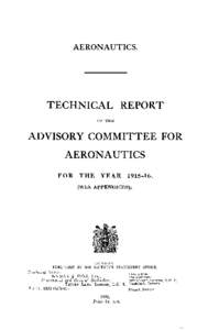 AERONAUTICS.  TECHNICAL REPORT OF THE  ADVISORY COMMITTEE FOR