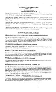 3r OCEAN COUNTY PLANNING BOARD PO Box[removed]Hooper Avenue Toms River, New Jersey[removed]Regular meeting, Wednesday, April 20,2011, 6:30 PM, Engineering,Conference Room, Third