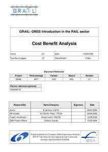 GRAIL: GNSS Introduction in the RAIL sector  Cost Benefit Analysis