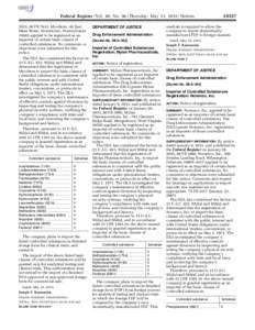 Federal Register / Vol. 80, NoThursday, May 21, Notices 2015, 80 FR 7633, Myoderm, 48 East Main Street, Norristown, Pennsylvaniaapplied to be registered as an