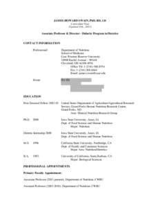 Microsoft Word - James Swain CV - Feb[removed]for FDA CFSAN application