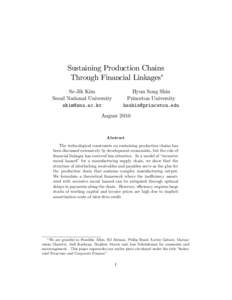 Sustaining Production Chains Through Financial Linkages Se-Jik Kim Seoul National University [removed]