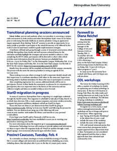 Calendar Metropolitan State University Jan. 31, 2014 Vol. 41 No. 47